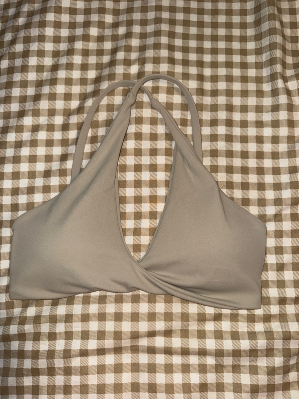 Sienna Twist Sports Bra in Beige